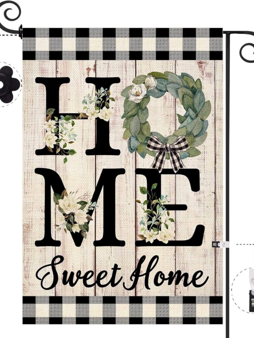Home Sweet Home Magnolia Garden Flag Double Sided 12.5x18 Inch Spring Summer Buf